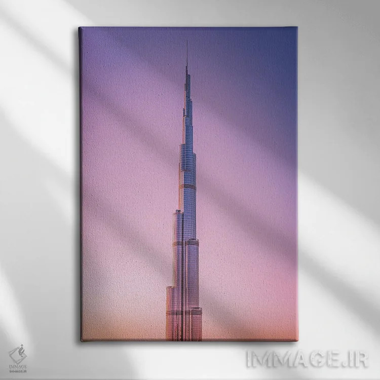 تابلو غروب برج خلیفه دبی اثر الکس جی پرز - نمای روبهرو روی دیوار