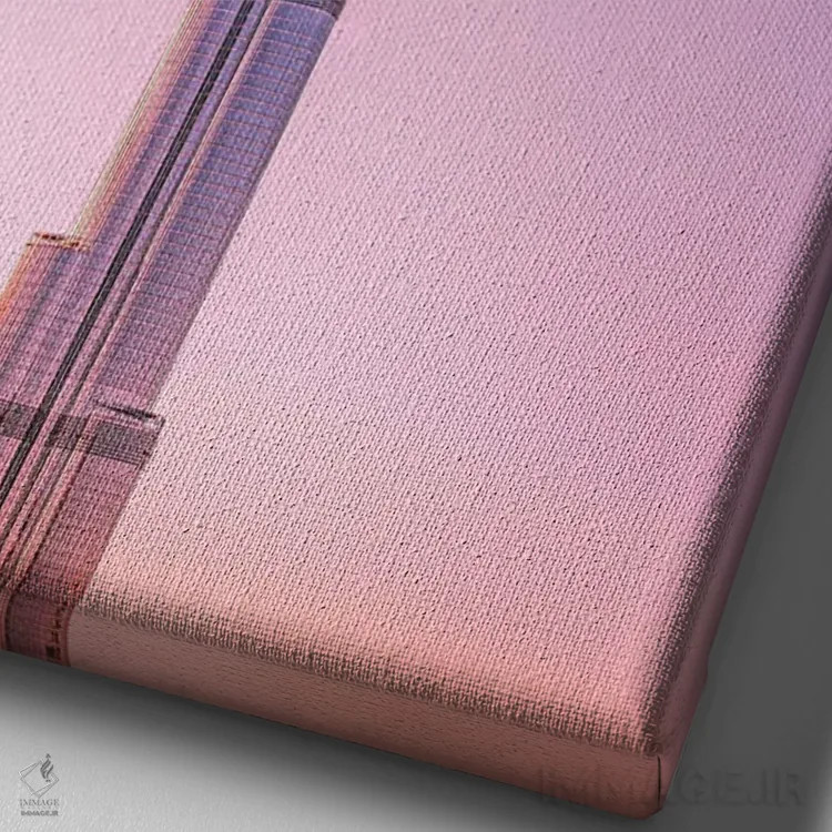 تابلو غروب برج خلیفه دبی اثر الکس جی پرز - نمای نزدیک بافت بوم