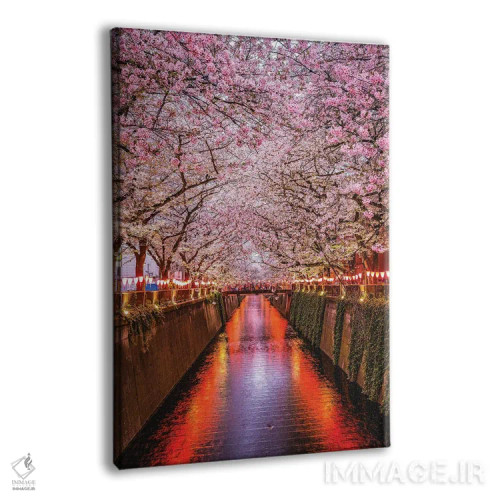 تابلو رودخانه با شکوفههای گیلاس ژاپن III اثر الکس جی پرز - نمای پرسپکتیو محصول