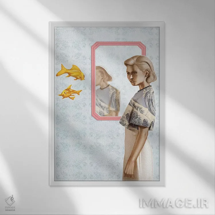 تابلو آینه آینه (اشاره به داستانها) اثر الکساندر گراهوفسکی - نمای قابدار سفید