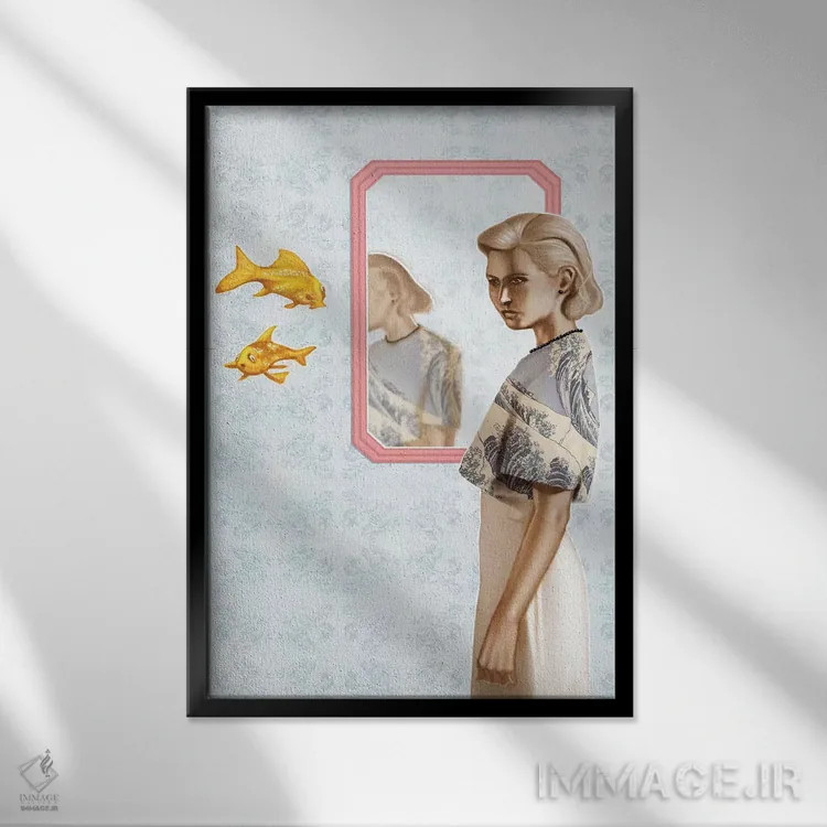 تابلو آینه آینه (اشاره به داستانها) اثر الکساندر گراهوفسکی - نمای قابدار مشکی