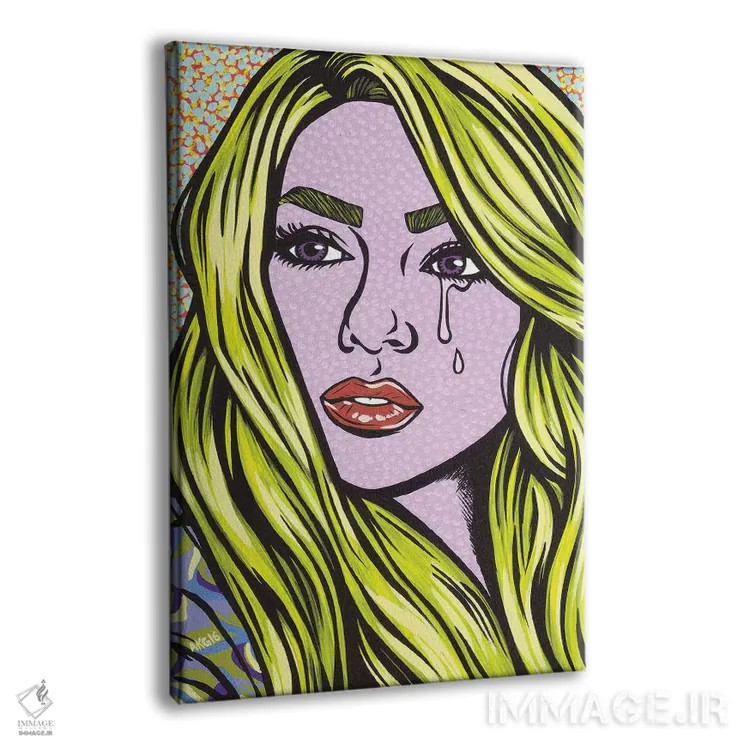 تابلو دختر کمیک بلوند و گریان اثر آلیسون گاتچل - نمای پرسپکتیو محصول