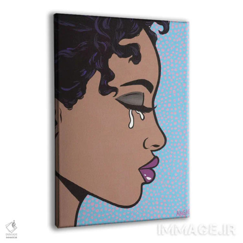 تابلو دختر سیاهپوست مدل غمگین اثر آلیسون گاتچل - نمای پرسپکتیو محصول