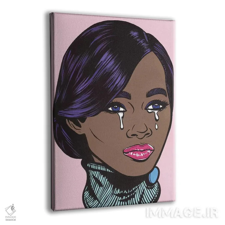 تابلو دختر سیاهپوست مدل گریان اثر آلیسون گاتچل - نمای پرسپکتیو محصول
