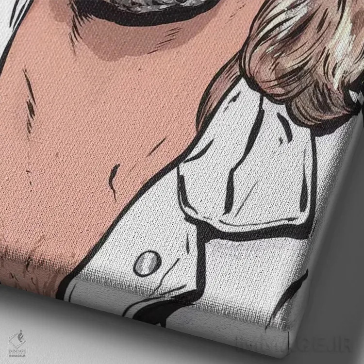 تابلو بیگ لبوسکی (فیلم/شخصیت) اثر آلیسون گاتچل - نمای نزدیک بافت بوم