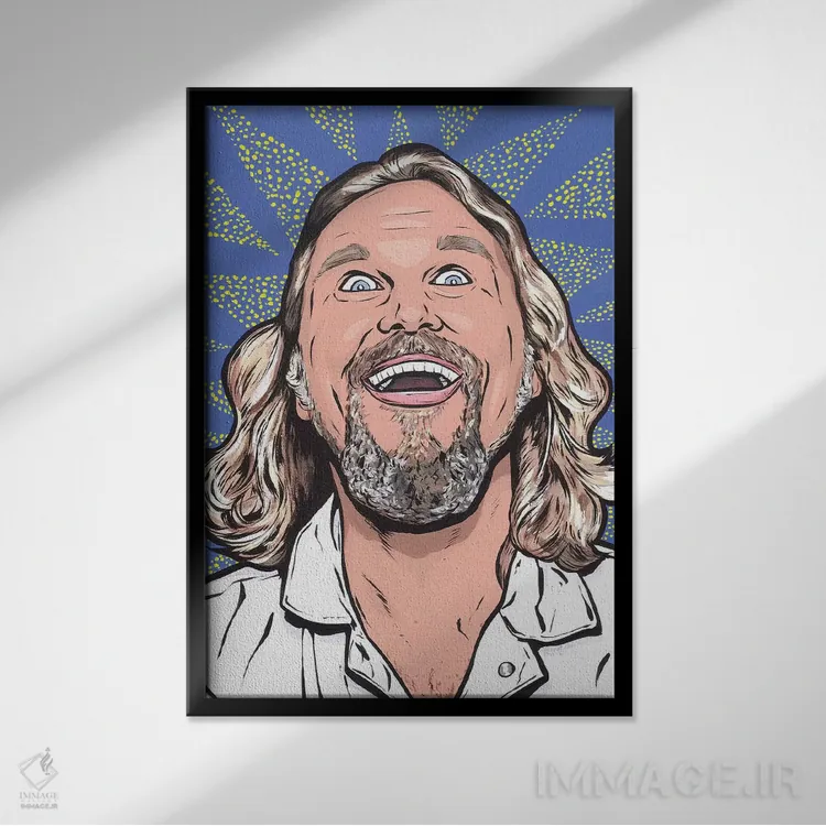 تابلو بیگ لبوسکی (فیلم/شخصیت) اثر آلیسون گاتچل - نمای قابدار مشکی