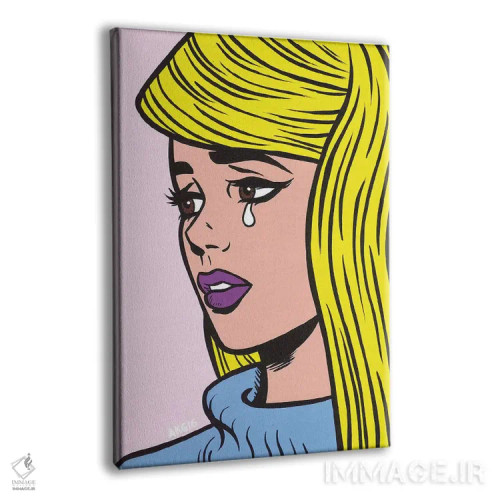 تابلو دختر بلوند گریان اثر آلیسون گاتچل - نمای پرسپکتیو محصول