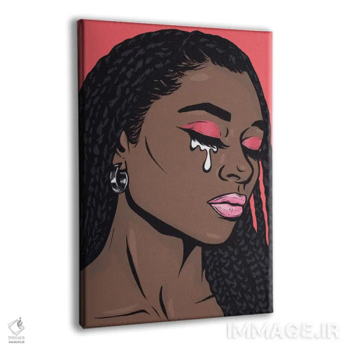 تابلو دختر کمیک گریان با موهای مرجانی اثر آلیسون گاتچل - نمای پرسپکتیو محصول