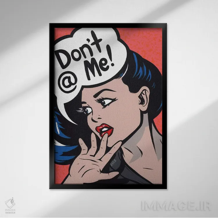 تابلو دختر کمیک: من را تگ نکن! اثر آلیسون گاتچل - نمای قابدار مشکی