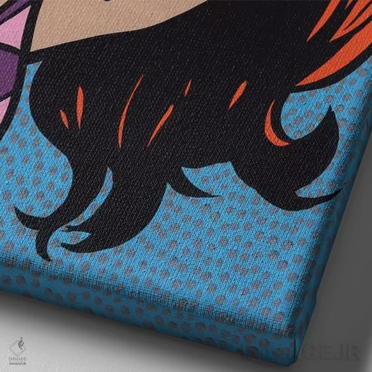 تابلو دختر کمیک مو قرمز گریان اثر آلیسون گاتچل - نمای نزدیک بافت بوم