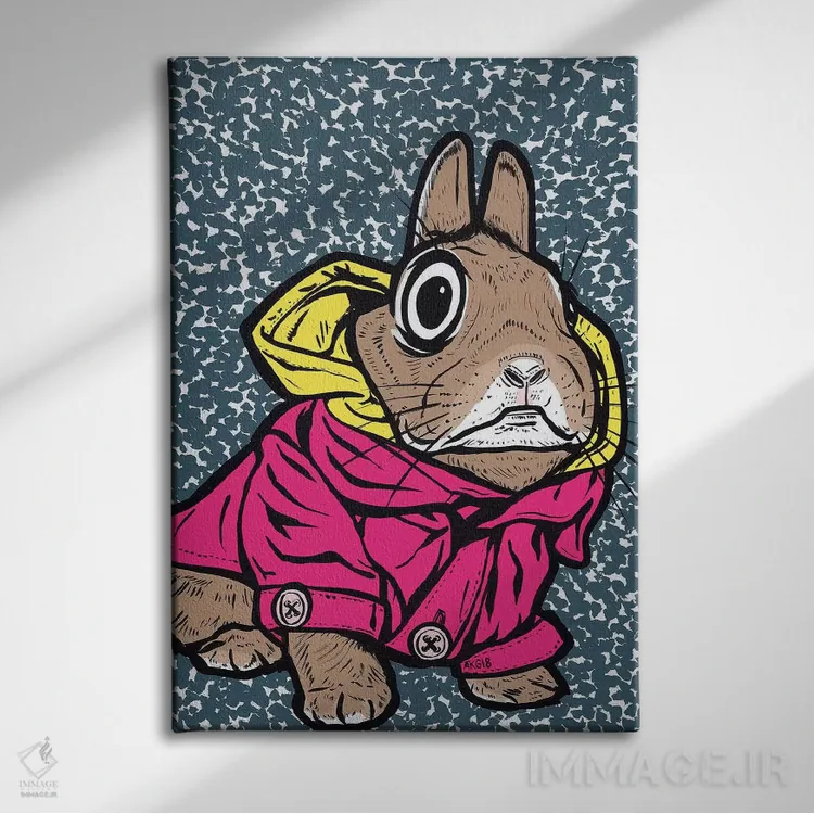 تابلو هودی خرگوشی اثر آلیسون گاتچل - نمای روبهرو روی دیوار
