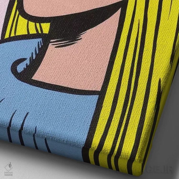 تابلو دختر بلوند گریان اثر آلیسون گاتچل - نمای نزدیک بافت بوم