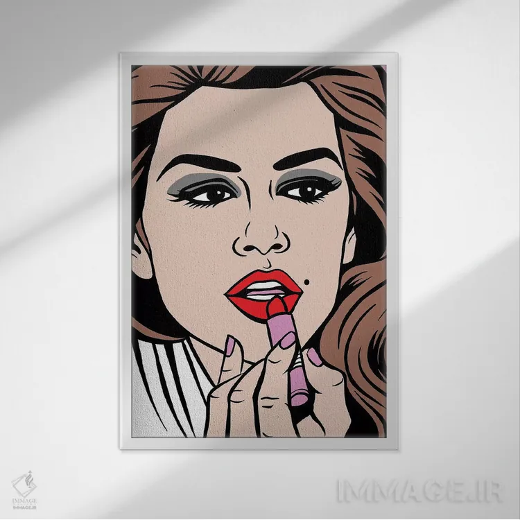 تابلو رژ لب سیندی کرافورد اثر آلیسون گاتچل - نمای قابدار سفید