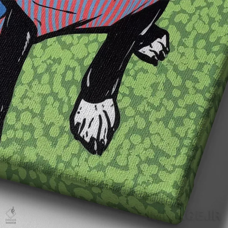 تابلو پولیور پام برای سگ بوستون تریر اثر آلیسون گاتچل - نمای نزدیک بافت بوم