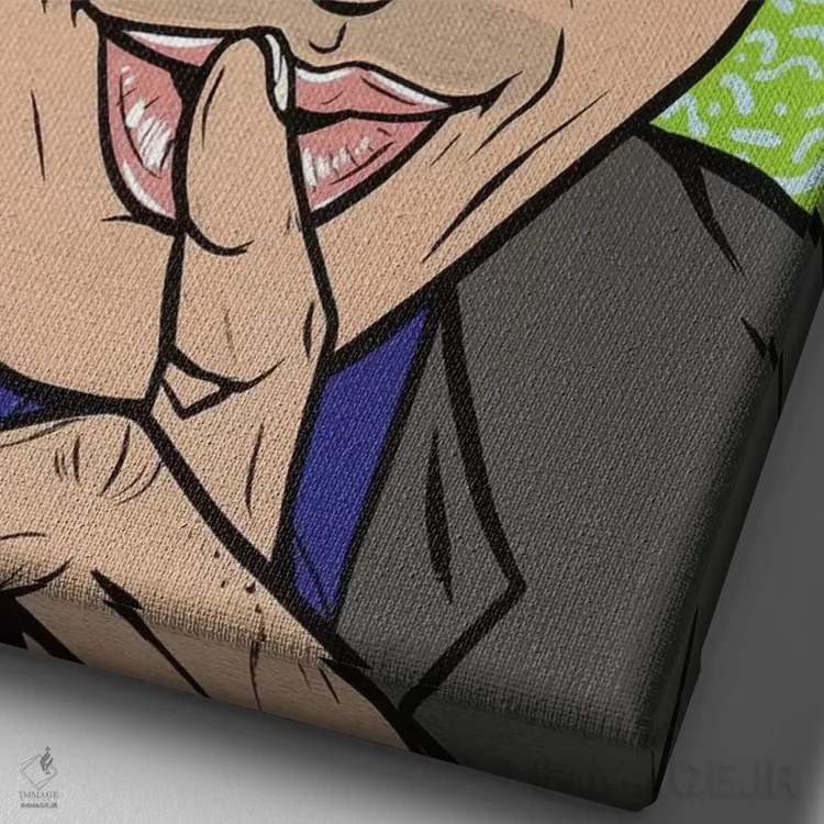 تابلو جف گلدبلوم (بازیگر) اثر آلیسون گاتچل - نمای نزدیک بافت بوم