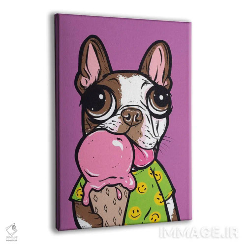 تابلو بوستون تریر قهوهای و بستنی اثر آلیسون گاتچل - نمای پرسپکتیو محصول