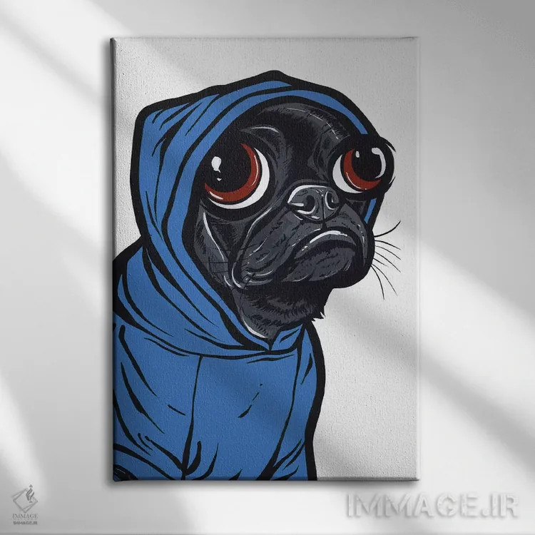 تابلو هودی پاگ سیاه اثر آلیسون گاتچل - نمای روبهرو روی دیوار