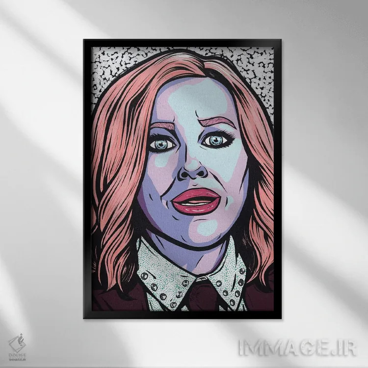 تابلو مویرا رز (شخصیت سریال Schitt's Creek) اثر آلیسون گاتچل - نمای قابدار مشکی