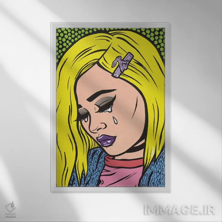 تابلو دختر ناراحت با استایل گرانج اثر آلیسون گاتچل - نمای قابدار سفید