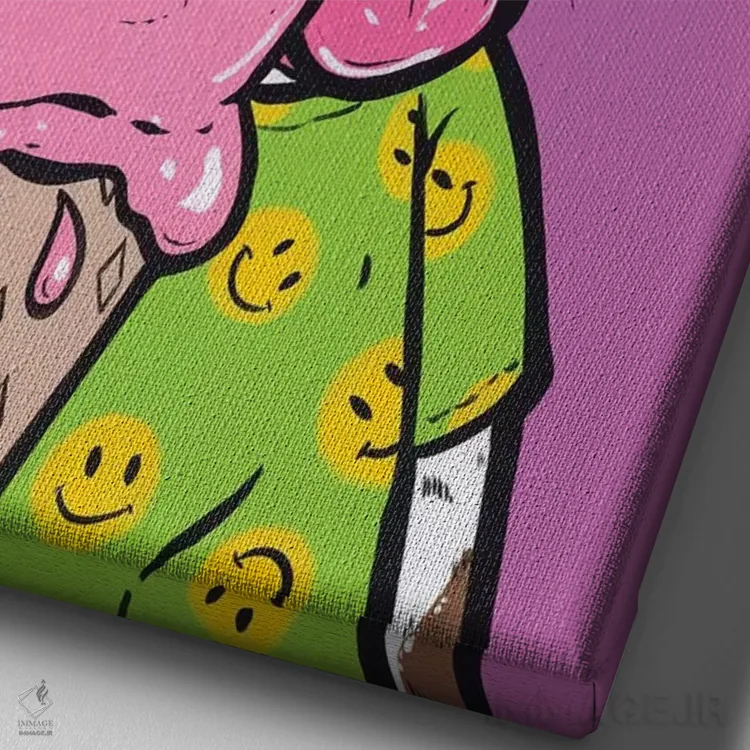 تابلو بوستون تریر قهوهای و بستنی اثر آلیسون گاتچل - نمای نزدیک بافت بوم