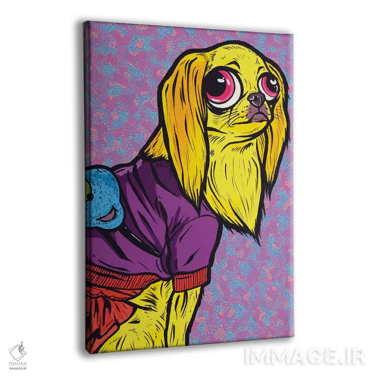 تابلو سگ ژاپنی شین بلوند (نژاد ژاپنی) اثر آلیسون گاتچل - نمای پرسپکتیو محصول