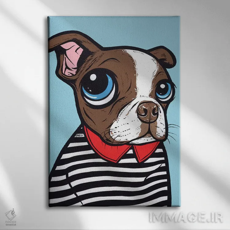 تابلو بوستون تریر قهوهای اثر آلیسون گاتچل - نمای روبهرو روی دیوار