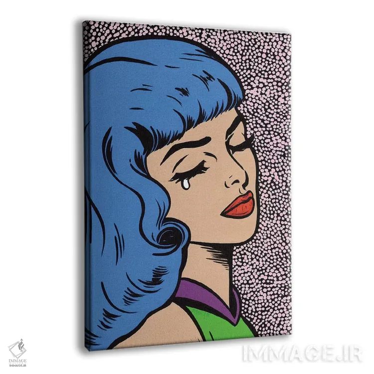 تابلو دختر گریان با موهای آبی اثر آلیسون گاتچل - نمای پرسپکتیو محصول