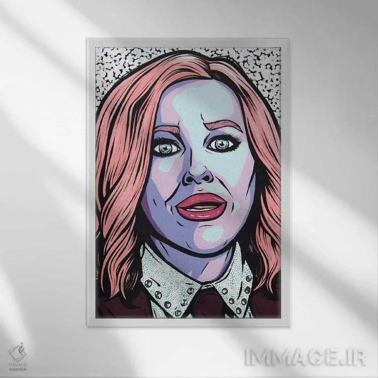 تابلو مویرا رز (شخصیت سریال Schitt's Creek) اثر آلیسون گاتچل - نمای قابدار سفید