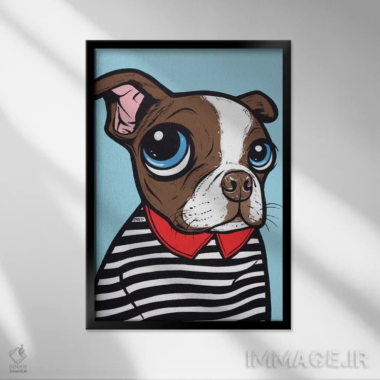 تابلو بوستون تریر قهوهای اثر آلیسون گاتچل - نمای قابدار مشکی