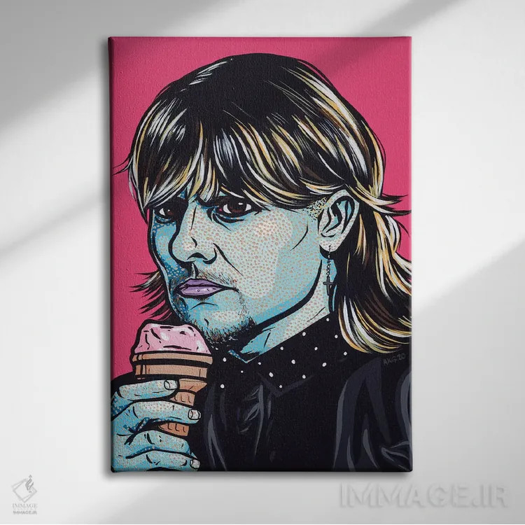 تابلو کیف (شخصیت سریال The Righteous Gemstones) اثر آلیسون گاتچل - نمای روبهرو روی دیوار