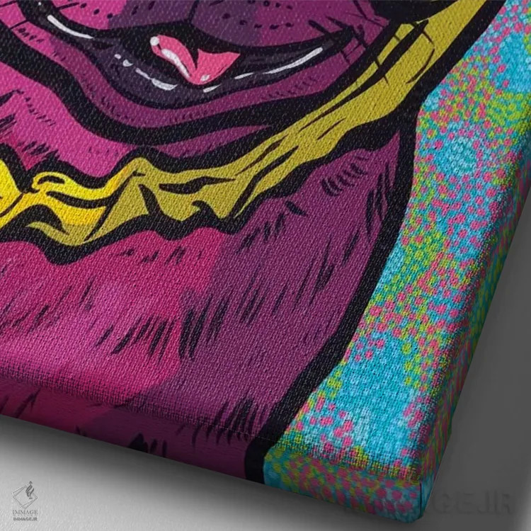 تابلو چیهواهوا بنفش اثر آلیسون گاتچل - نمای نزدیک بافت بوم