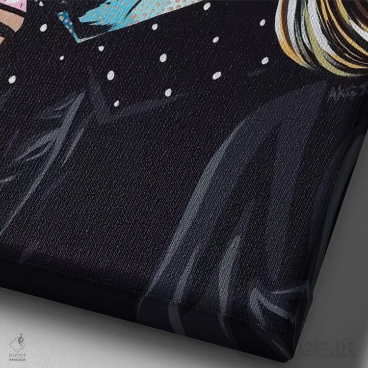 تابلو کیف (شخصیت سریال The Righteous Gemstones) اثر آلیسون گاتچل - نمای نزدیک بافت بوم