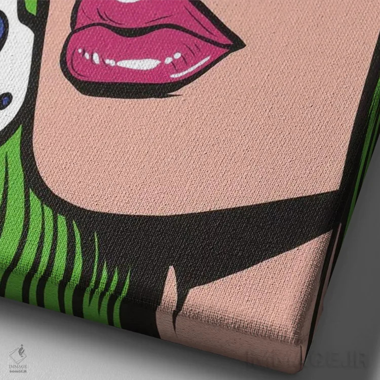 تابلو بمیر؛ دختر کمیک گریان اثر آلیسون گاتچل - نمای نزدیک بافت بوم