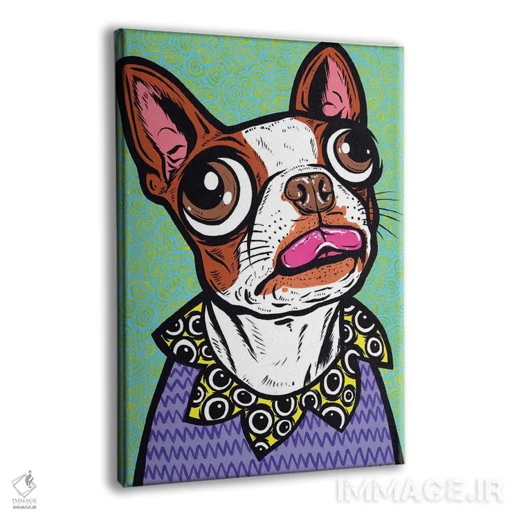 تابلو زبان بوستون تریر قهوهای اثر آلیسون گاتچل - نمای پرسپکتیو محصول