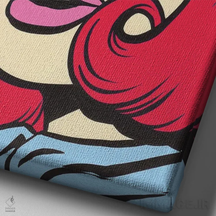 تابلو دختر کمیک گریان با موهای قرمز اثر آلیسون گاتچل - نمای نزدیک بافت بوم