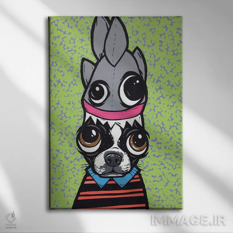 تابلو بوستون تریر در نقش کوسه اثر آلیسون گاتچل - نمای روبهرو روی دیوار