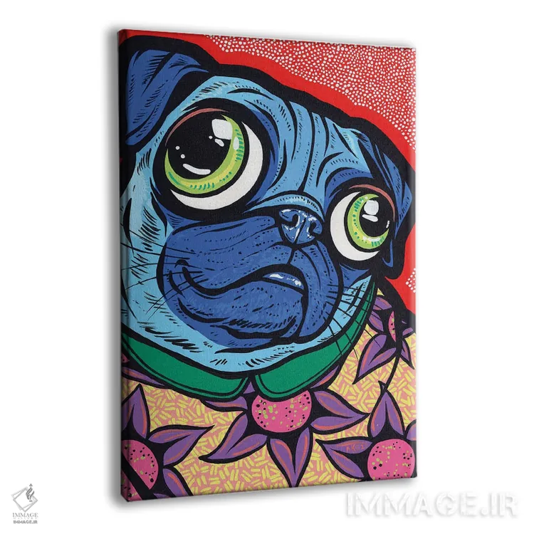 تابلو پاگ آبی اثر آلیسون گاتچل - نمای پرسپکتیو محصول