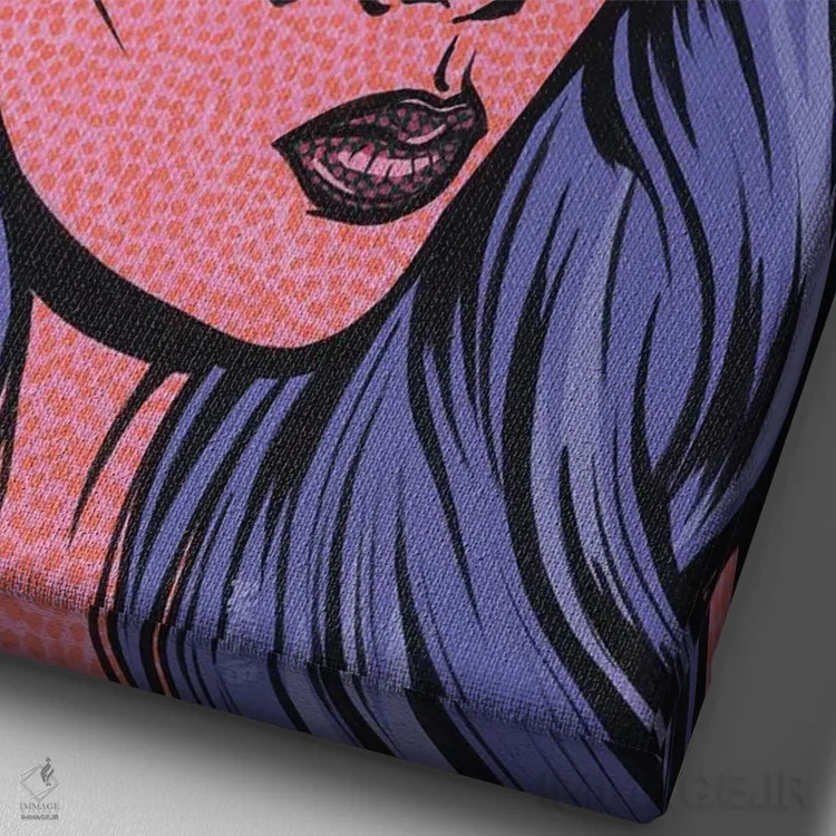 تابلو دختر گریان با متن "مردها چرا؟" اثر آلیسون گاتچل - نمای نزدیک بافت بوم