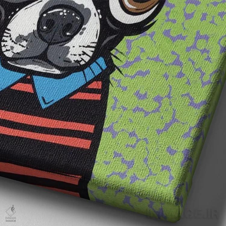 تابلو بوستون تریر در نقش کوسه اثر آلیسون گاتچل - نمای نزدیک بافت بوم