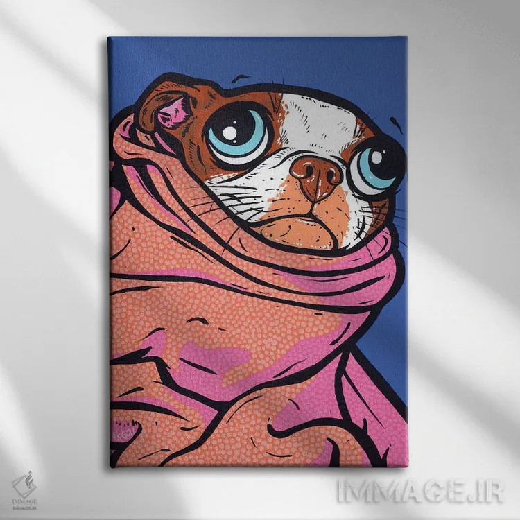 تابلو پتو با طرح بوستون تریر اثر آلیسون گاتچل - نمای روبهرو روی دیوار