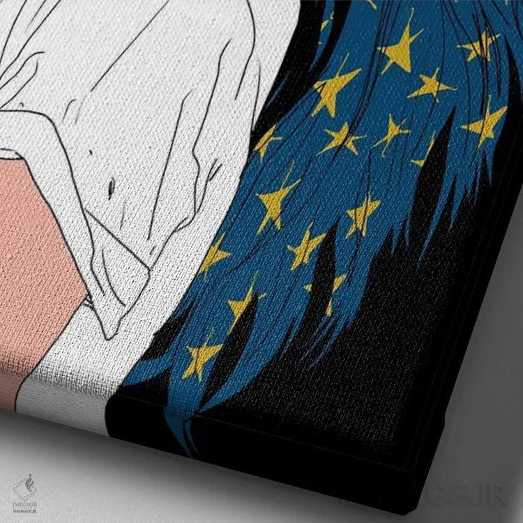 تابلو دختر کمیک با ستاره اثر آلیسون گاتچل - نمای نزدیک بافت بوم