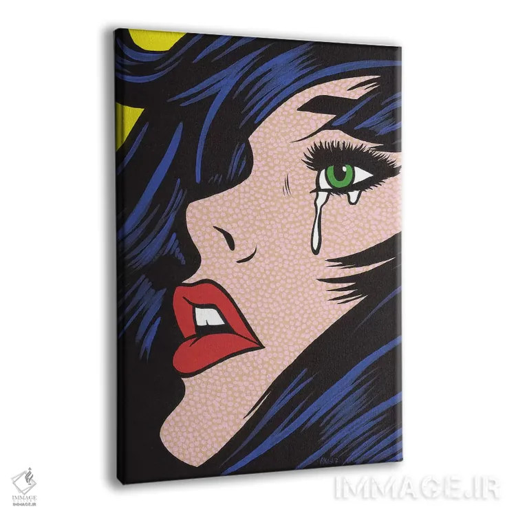 تابلو دختر گریان با چشمهای سبز اثر آلیسون گاتچل - نمای پرسپکتیو محصول