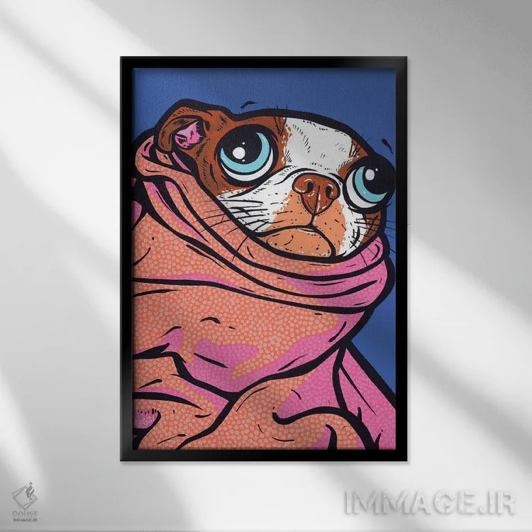 تابلو پتو با طرح بوستون تریر اثر آلیسون گاتچل - نمای قابدار مشکی