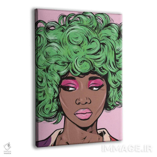 تابلو دختر کمیک سبز کیوت (استایل ژاپنی kawaii) اثر آلیسون گاتچل - نمای پرسپکتیو محصول