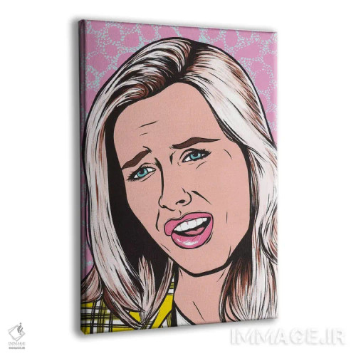 تابلو به قول چِر: "که چی!" (الهام از شخصیت فیلم Clueless) اثر آلیسون گاتچل - نمای پرسپکتیو محصول