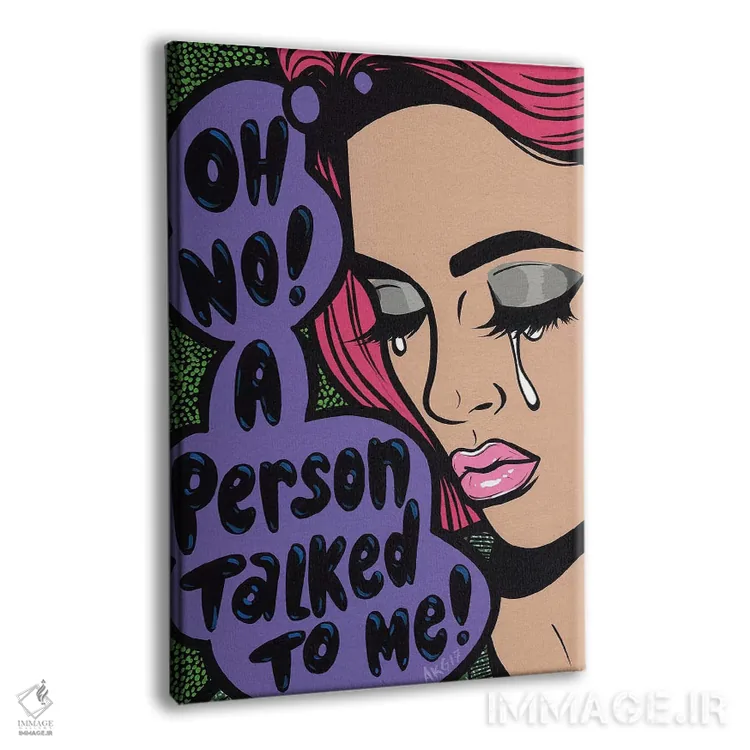 تابلو دختر کمیک گریان با متن "اوه نه!" اثر آلیسون گاتچل - نمای پرسپکتیو محصول