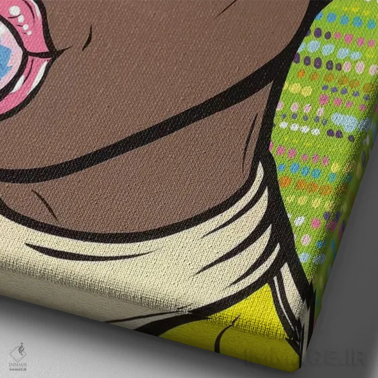 تابلو دختر آبنباتبهدست اثر آلیسون گاتچل - نمای نزدیک بافت بوم