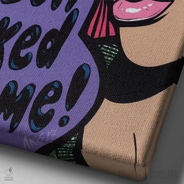 تابلو دختر کمیک گریان با متن "اوه نه!" اثر آلیسون گاتچل - نمای نزدیک بافت بوم