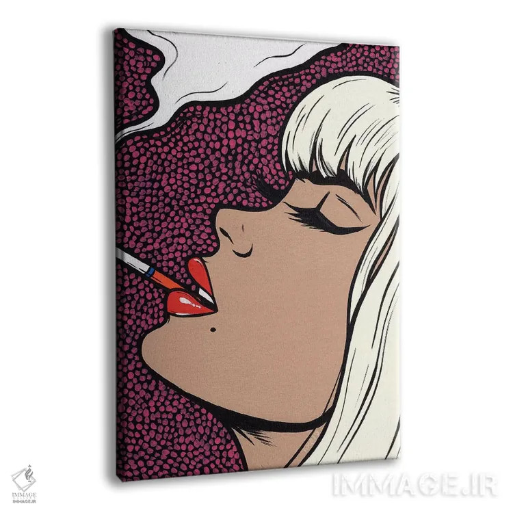 تابلو دختر بلوند پلاتینیوم سیگاری اثر آلیسون گاتچل - نمای پرسپکتیو محصول