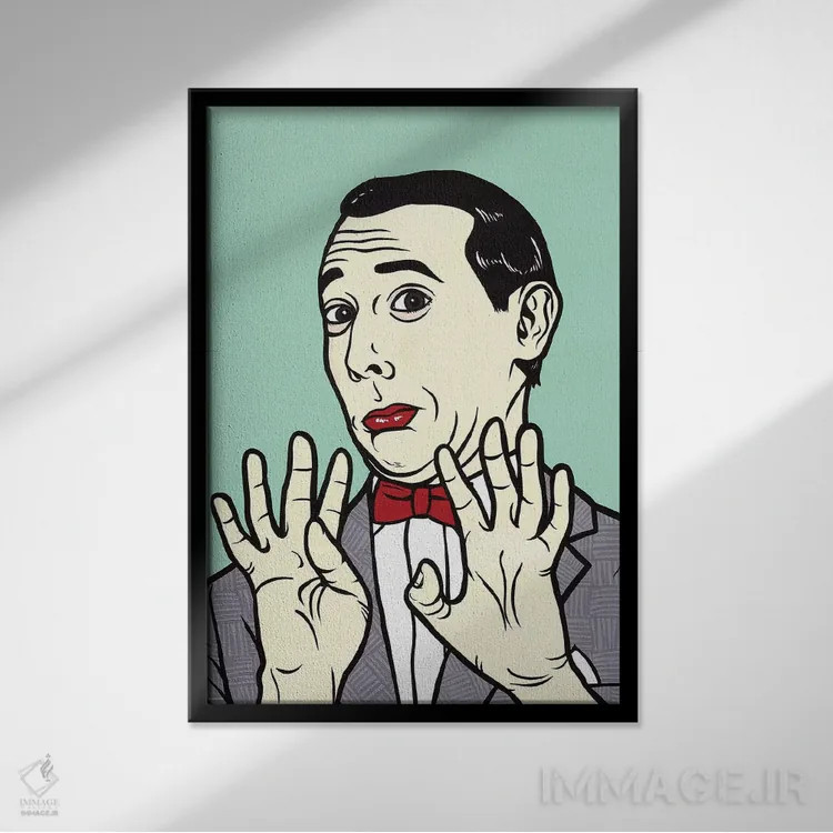 تابلو پیوی هرمن (شخصیت کمدی) اثر آلیسون گاتچل - نمای قابدار مشکی